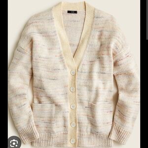 J. Crew Space-dye Relaxed Fit Cardigan Sweater Size M/L